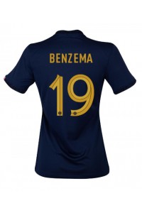 Frankrike Karim Benzema #19 Fotballdrakt Hjemme Klær Dame VM 2022 Korte ermer